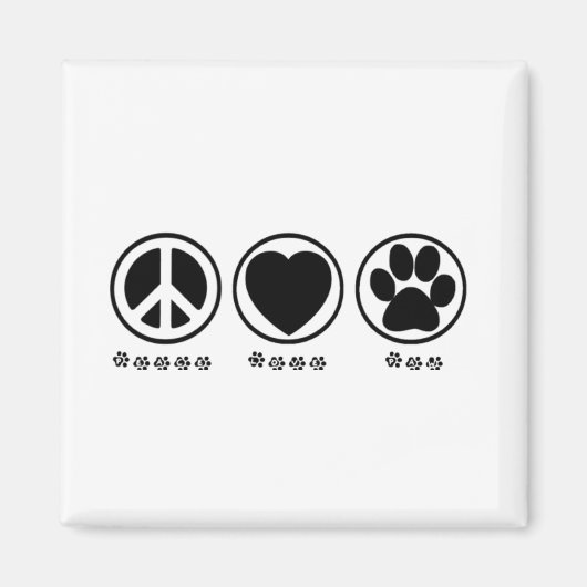 Peace Love Paw Magneet (Voorkant)