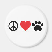 Peace Love Paw Magneet (Voorkant)