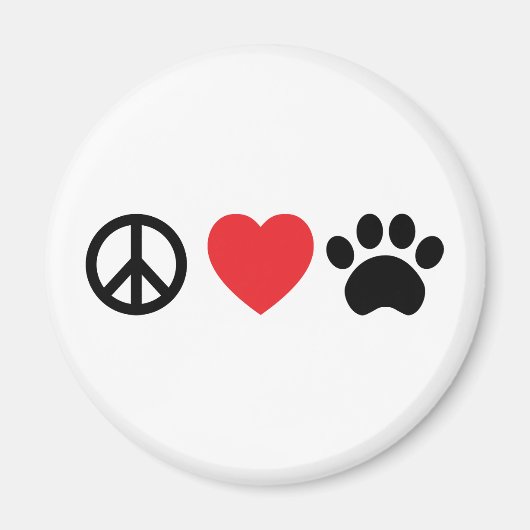 Peace Love Paw Magneet (Voorkant)