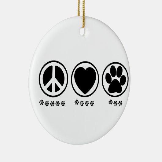 Peace Love Paw Ornament (Rechts)