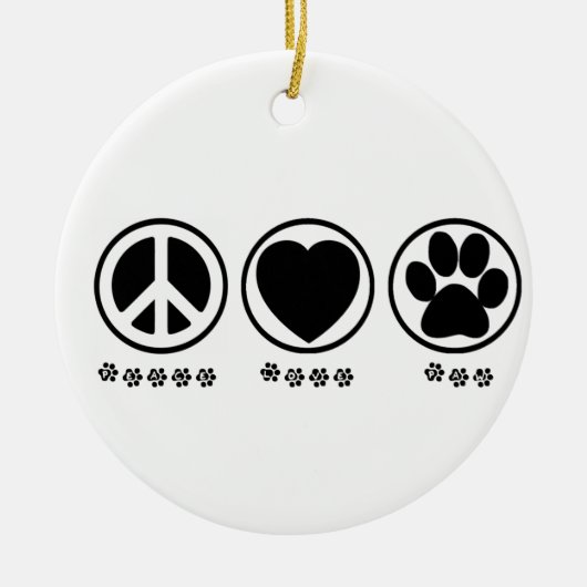 Peace Love Paw Ornament (Voorkant)