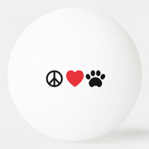 Peace Love Paw Pingpongbal