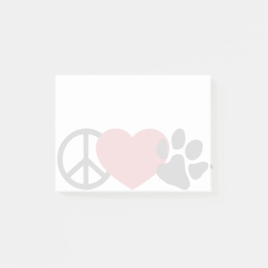 Peace-Love-Paw Post-it® Notes (Voorkant)
