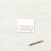 Peace-Love-Paw Post-it® Notes (Op bureau)