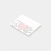 Peace-Love-Paw Post-it® Notes (Schuin)