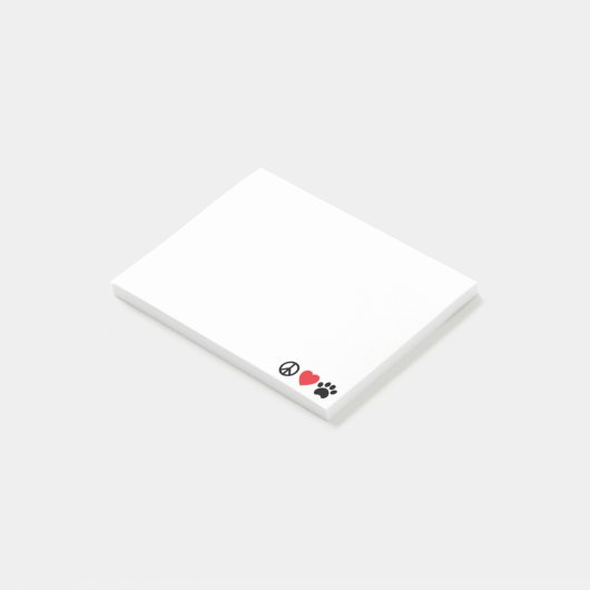 Peace Love Paw Post-it Notes (Schuin)