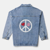 Peace Love Paw Print Denim Jas Jacket (Achterkant)