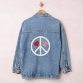 Peace Love Paw Print Denim Jas Jacket (Hangar)