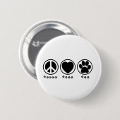 Peace Love Paw Ronde Button 5,7 Cm (Voorkant /achterkant)