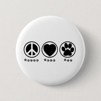 Peace Love Paw Ronde Button 5,7 Cm
