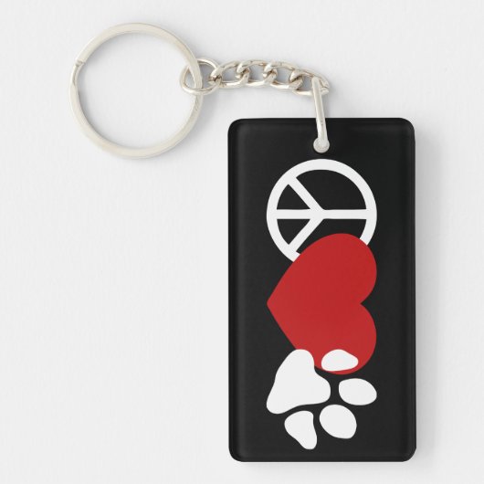Peace-Love-Paw Sleutelhanger (Voorkant)