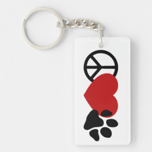 Peace-Love-Paw Sleutelhanger