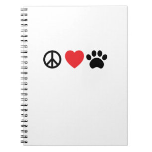 Peace Love Paw Spiral Notebook Notitieboek