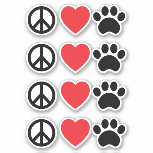 Peace Love Paw Sticker (Voorkant)