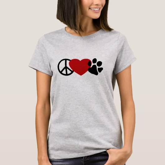 Peace-Love-Paw T-shirt (Voorkant)