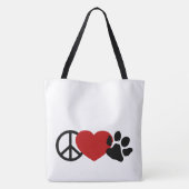Peace-Love-Paw Tote Bag (Achterkant)