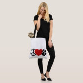 Peace-Love-Paw Tote Bag (Op model)