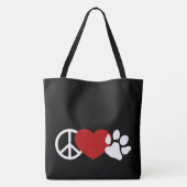 Peace-Love-Paw Tote Bag (Achterkant)