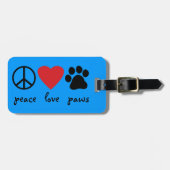 Peace Love Paws Bagagelabel (Voorkant horizontaal)