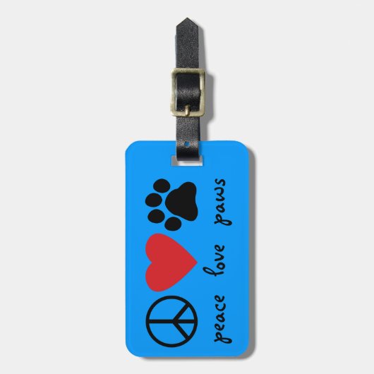 Peace Love Paws Bagagelabel (Voorkant verticaal)
