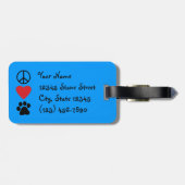Peace Love Paws Bagagelabel (Achterkant horizontaal)