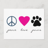 Peace Love Paws Briefkaart (Voorkant)