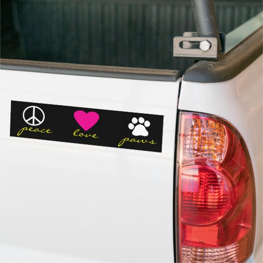 Peace Love Paws Bumpersticker (Op Truck)