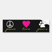 Peace Love Paws Bumpersticker (Voorkant)