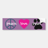 Peace Love Paws Bumpersticker (Voorkant)