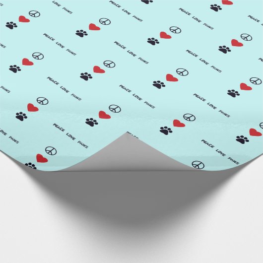 Peace Love Paws Cadeaupapier (Hoek)