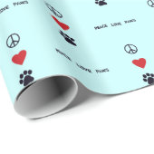 Peace Love Paws Cadeaupapier (Rol Hoek)