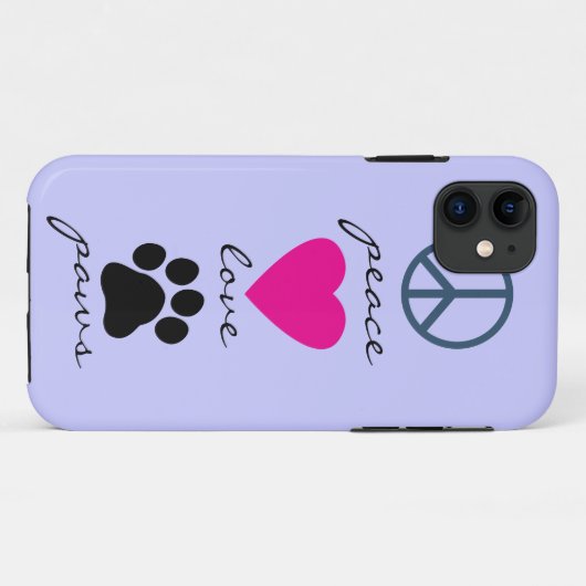 Peace Love Paws Case-Mate iPhone Case (Achterkant (horizontaal))