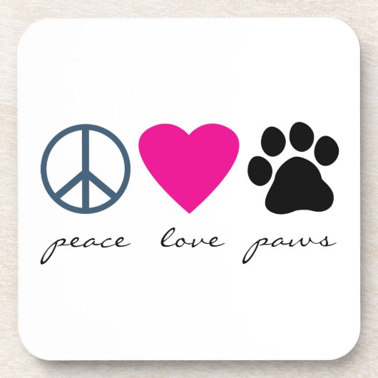Peace Love Paws Drankjes Onderzetter (Voorkant)