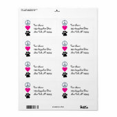 Peace Love Paws Etiket (Full Sheet)