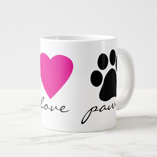 Peace Love Paws Grote Koffiekop (Voorkant rechts)