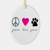 Peace Love Paws Keramisch Ornament (Rechts)