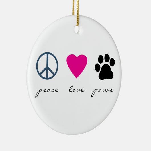 Peace Love Paws Keramisch Ornament (Rechts)
