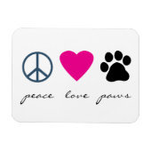 Peace Love Paws Magneet (Horizontaal)