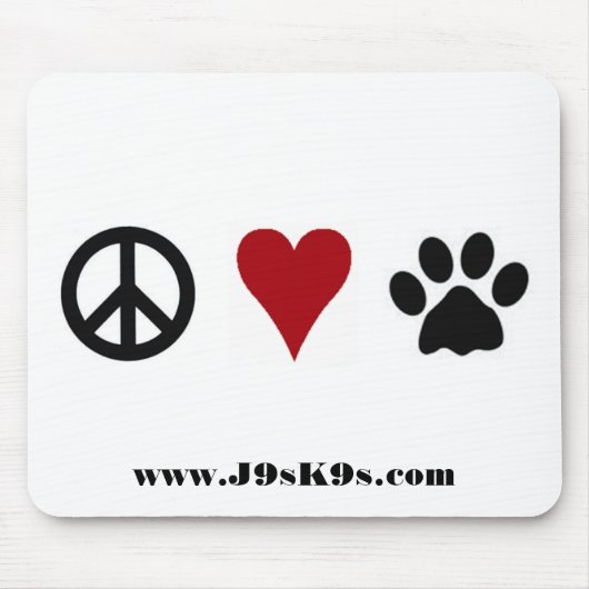 Peace-Love-Paws Mousepad Muismat (Voorkant)