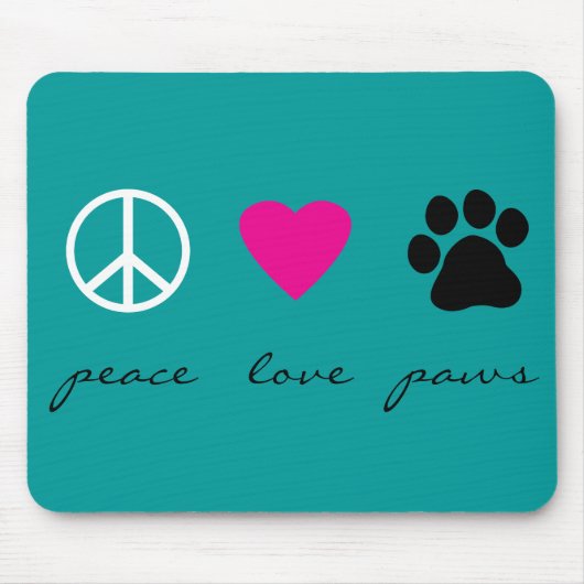 Peace Love Paws Muismat (Voorkant)
