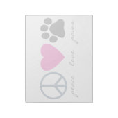 Peace Love Paws Notitieblok (Linkerzijde)