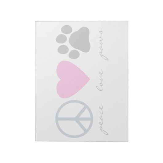 Peace Love Paws Notitieblok (Linkerzijde)