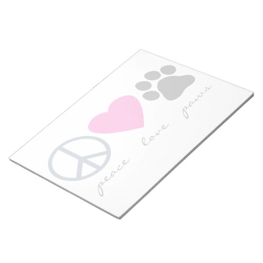 Peace Love Paws Notitieblok (Schuin)