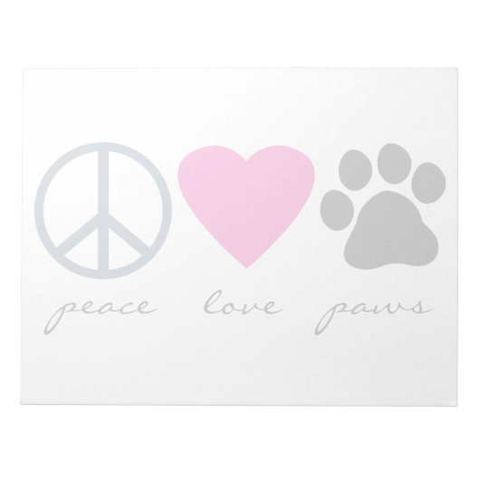 Peace Love Paws Notitieblok (Voorkant)