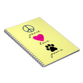 Peace Love Paws Notitieboek (Rechterzijde)