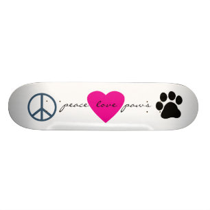 Peace Love Paws Persoonlijk Skateboard