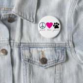 Peace Love Paws Ronde Button 5,7 Cm (In situ)