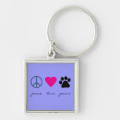 Peace Love Paws Sleutelhanger (Voorkant)