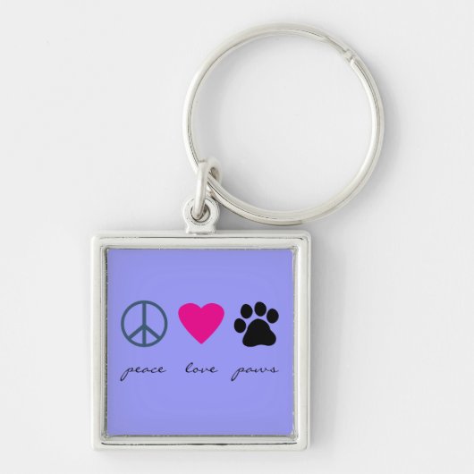 Peace Love Paws Sleutelhanger (Voorkant)