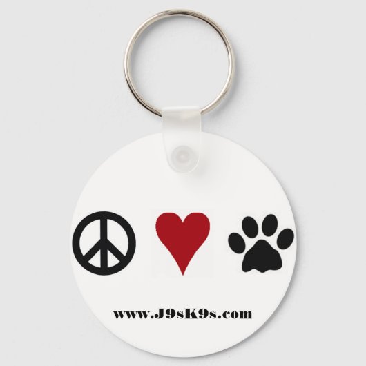 Peace-Love-Paws-Sleutelhanger Sleutelhanger (Voorkant)
